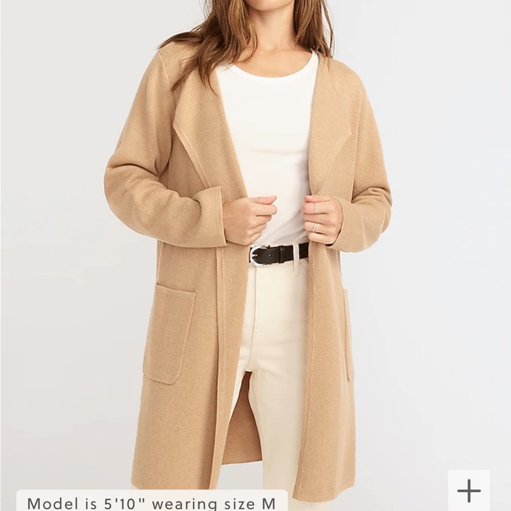 J.crew  size XS Juliette collarless sweater-blazer. Color Khaki.